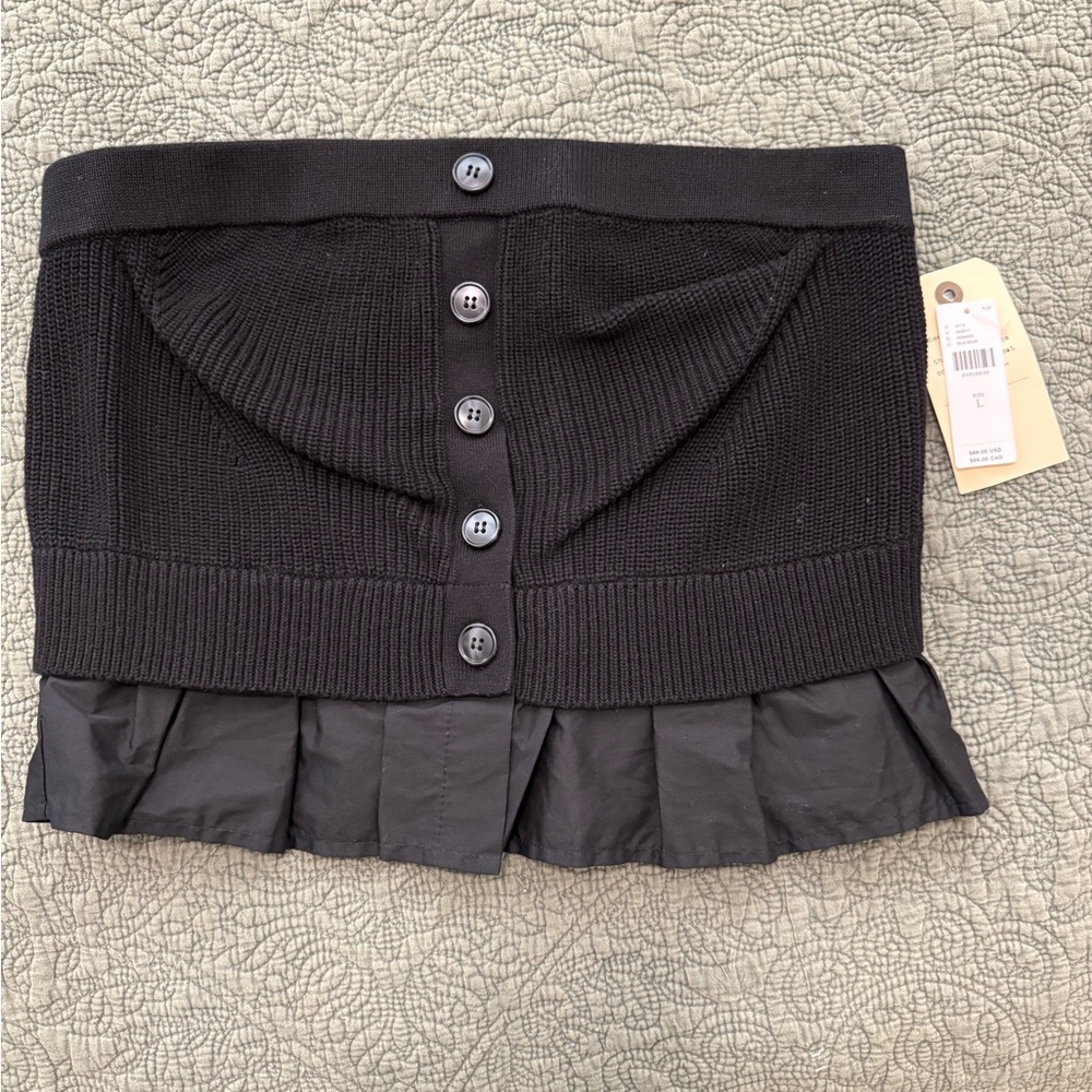 Anthropologie Black Strapless Top